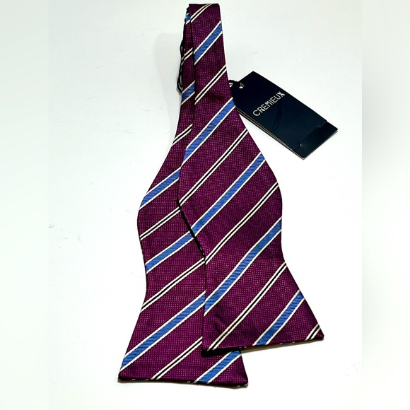 Daniel Cremieux Silk Stripe print Bow Tie - Picture 1 of 2